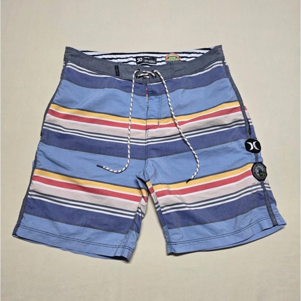 Hurley x Pendleton Yosemite National Park Board Shorts Mens 30 Blue Striped